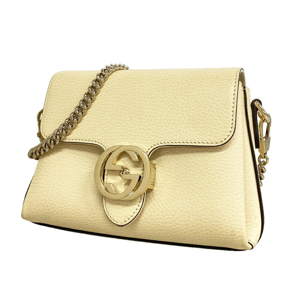 GUCCI White Leather Shoulder Bag